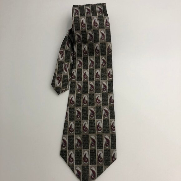 Pierre Cardin All Silk Vintage Tie – Geometric Paisley Pattern